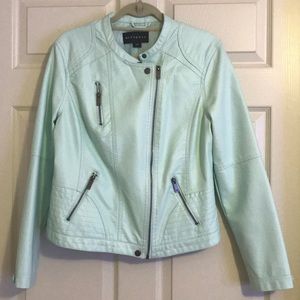 Light Blue Pleather Jacket